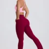 Leggings Soft Active à taille en V et poches, jambes évasées, couleur bordeaux