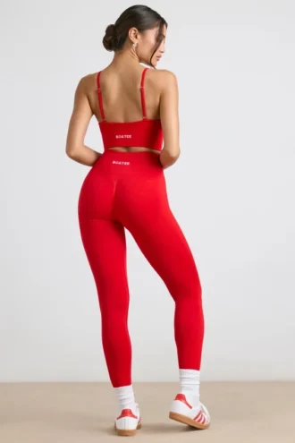 Leggings taille haute Define Luxe en rouge