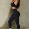 Leggings taille haute Define Luxe, noir