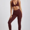 Leggings taille haute en modal côtelé Linnea Petite, couleur Espresso Leggings taille haute en modal côtelé Linnea Petite, couleur Espresso