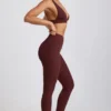 Leggings taille haute en modal côtelé Linnea Petite, couleur Espresso Leggings taille haute en modal côtelé Linnea Petite, couleur Espresso