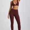 Leggings taille haute en modal côtelé Linnea Petite, couleur Espresso Leggings taille haute en modal côtelé Linnea Petite, couleur Espresso