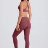 Leggings à taille mi-haute et revers en açaï Leggings à taille mi-haute et revers en açaï