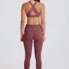 Leggings à taille mi-haute et revers en açaï Leggings à taille mi-haute et revers en açaï