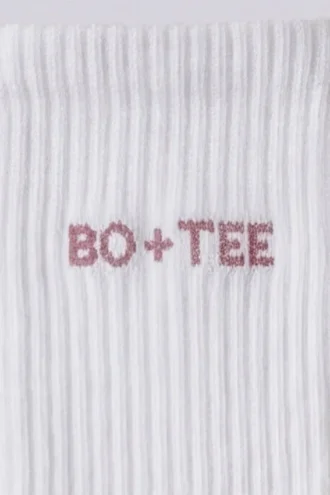 Lot de 3 paires de chaussettes mi-longues côtelées, blanc et rose