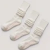 Lot de 3 paires de chaussettes Pilates couleur lait Lot de 3 paires de chaussettes Pilates couleur lait