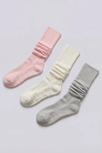 Lot de 3 paires de chaussettes Pilates multicolores