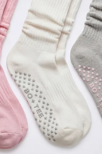 Lot de 3 paires de chaussettes Pilates multicolores