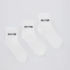 Lot de chaussettes mi-mollet côtelées en blanc Lot de chaussettes mi-mollet côtelées en blanc