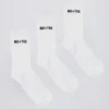 Lot de chaussettes mi-mollet côtelées en blanc Lot de chaussettes mi-mollet côtelées en blanc
