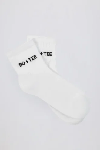 Lot de chaussettes mi-mollet côtelées en blanc