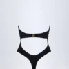 Maillot de bain 1 pièce Bahari à découpes et détails métalliques, noir Maillot de bain 1 pièce Bahari à découpes et détails métalliques, noir