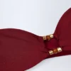 Maillot de bain 1 pièce bandeau à découpes et perles Miami, couleur cerise foncée Maillot de bain 1 pièce bandeau à découpes et perles Miami, couleur cerise foncée