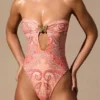 Maillot de bain 1 pièce bandeau à découpes Faye, imprimé cachemire Maillot de bain 1 pièce bandeau à découpes Faye, imprimé cachemire
