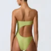 Maillot de bain 1 pièce bandeau à découpes orné de perles Miami, vert poire Maillot de bain 1 pièce bandeau à découpes orné de perles Miami, vert poire