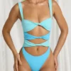 Maillot de bain 1 pièce à découpes Elirae en bleu multicolore Maillot de bain 1 pièce à découpes Elirae en bleu multicolore