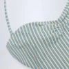 Maillot de bain 1 pièce dos nu à découpes Biarritz à double rayure bleu sarcelle Maillot de bain 1 pièce dos nu à découpes Biarritz à double rayure bleu sarcelle