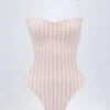 Maillot de bain 1 pièce dos nu à découpes Biarritz, mauve Maillot de bain 1 pièce dos nu à découpes Biarritz, mauve