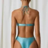 Maillot de bain 1 pièce dos nu à découpes et détails perles Melo Melo, couleur turquoise Maillot de bain 1 pièce dos nu à découpes et détails perles Melo Melo, couleur turquoise