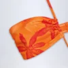 Maillot de bain 1 pièce dos nu à découpes Maranta, imprimé orange orchidée