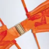 Maillot de bain 1 pièce dos nu à découpes Maranta, imprimé orange orchidée