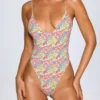 Maillot de bain 1 pièce dos nu Sicily à imprimé multicolore vif
