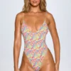 Maillot de bain 1 pièce dos nu Sicily à imprimé multicolore vif