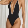 Maillot de bain 1 pièce dos nu Zarela en noir Maillot de bain 1 pièce dos nu Zarela en noir
