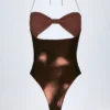 Maillot de bain 1 pièce à empiècements et découpes Zarza en bronze doré Maillot de bain 1 pièce à empiècements et découpes Zarza en bronze doré