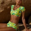 Maillot de bain Delos Booty à imprimé vert Maillot de bain Delos Booty à imprimé vert
