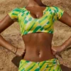 Maillot de bain Delos Booty à imprimé vert Maillot de bain Delos Booty à imprimé vert