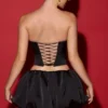 Micro-mini-jupe à ourlet bouffant Marnie en noir