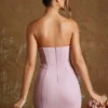 Micro-mini-robe bandeau corset à lacets Emira en mauve