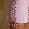 Micro-mini-robe bandeau corset à lacets Emira en mauve