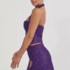 Mini-jupe A-line à détails en forme de cœur brodés Querida, couleur violette Mini-jupe A-line à détails en forme de cœur brodés Querida, couleur violette