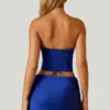 Mini-jupe drapée à taille mi-haute Kimi en bleu cobalt Mini-jupe drapée à taille mi-haute Kimi en bleu cobalt