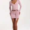 Mini-jupe en maille douce couleur Blush Mini-jupe en maille douce couleur Blush