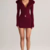 Mini-jupe en maille Tova à taille mi-haute, couleur vin
