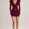 Mini-jupe en maille Tova à taille mi-haute, couleur vin