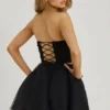 Mini-jupe en tulle à taille haute Cosima, couleur noire