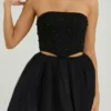 Mini-jupe en tulle à taille haute Cosima, couleur noire