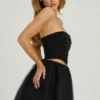 Mini-jupe en tulle à taille haute Cosima, couleur noire
