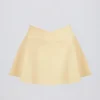 Mini-jupe-short croisée en jersey brossé marbré citron
