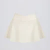 Mini-jupe-short croisée en jersey brossé marbré ivoire Mini-jupe-short croisée en jersey brossé marbré ivoire