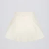 Mini-jupe-short croisée en jersey brossé marbré ivoire Mini-jupe-short croisée en jersey brossé marbré ivoire
