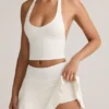 Mini-jupe-short froncée taille basse Keoni en modal blanc Mini-jupe-short froncée taille basse Keoni en modal blanc