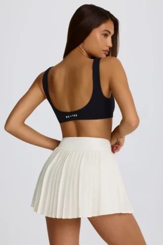 Mini-jupe-short plissée Soft Active Crossover, couleur ivoire