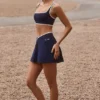 Mini-jupe-short Soft Active à croisement en bleu marine classique