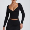 Mini-jupe-short Solene en modal, coupe trapèze, noir