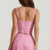 Mini-jupe taille basse ornée Jianna en rose